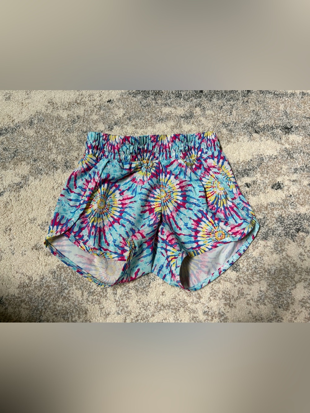 Girls' Blue Tie-Dye Athletic Shorts